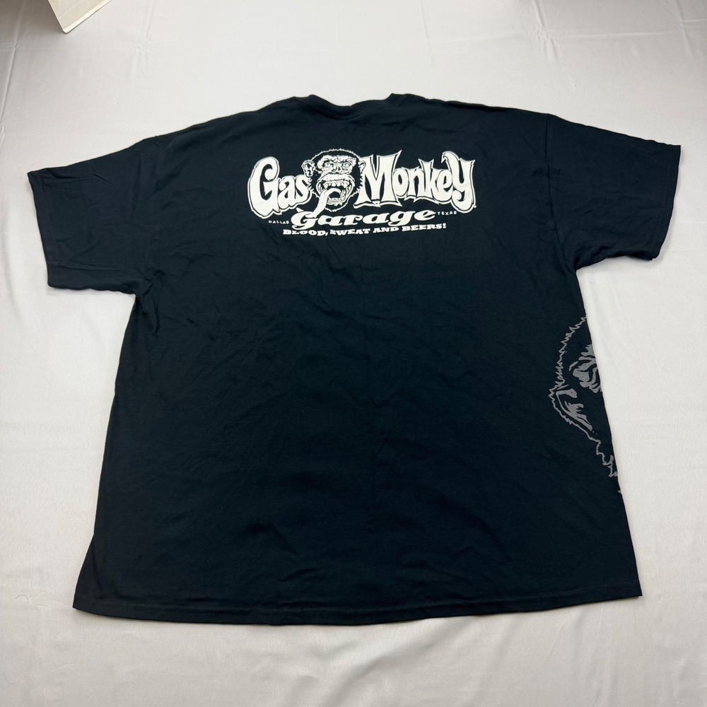 Gas Monkey‎ Garage T-Shirt Mens 2XL Black Blood Sweat and Beers Graphic Tee